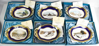 Lot 8 - A group of Coalport porcelain oval...
