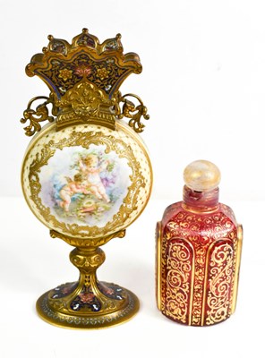 Lot 41 - A 19th century French gilt metal, enamel and...