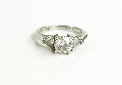 Lot 276 - A platinum and diamond ring, composed of a...