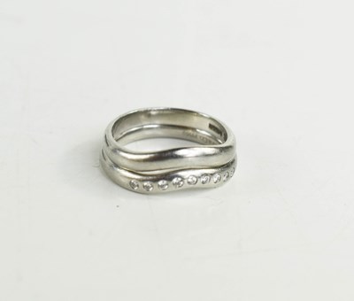 Lot 210 - A pair of Tiffany & Co platinum and diamond...