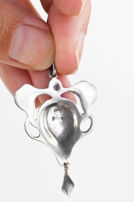 Lot 38 - An Art Nouveau silver and enamel pendant, 5cm...