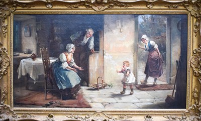 Lot 402 - Alexander Rosell (1859-1922): Dutch interior...