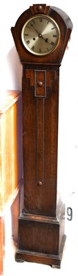 Lot 277 - A 1950s oak cased grandmother clock with Roman...