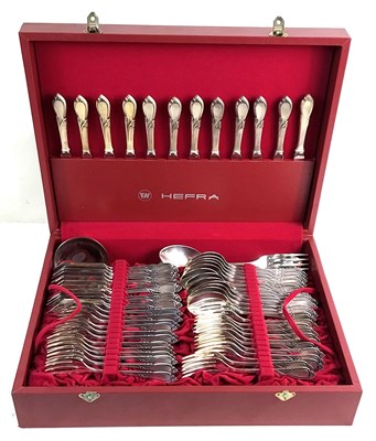 Lot 103 - A Hefra of Poland silver 12 person canteen of...