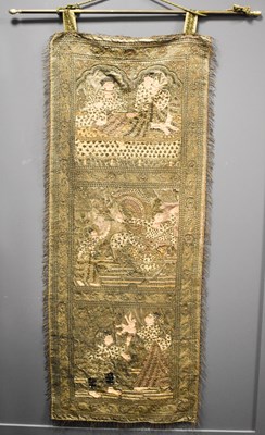 Lot 250 - A 19th century Indonesian silk embroidered...