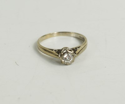 Lot 88 - A 9ct gold diamond solitaire ring, the...