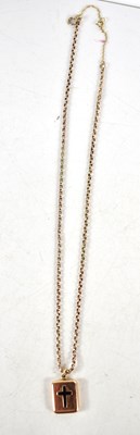 Lot 91 - A 9ct gold chain link necklace with a 15ct...