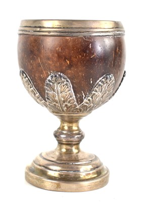 Lot 4 - A George IV silver mounted coconut cup,...