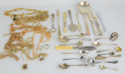 Lot 394 - An 8ct gold pendant, a group of necklaces and...