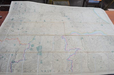 Lot 288 - A large 19th century cloth map of Lincoln and...