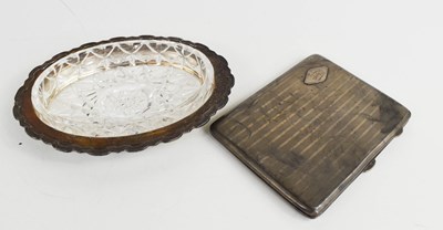 Lot 137 - A silver card case together with a silver...