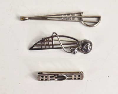 Lot 130 - Three Art Nouveau silver brooches in the...
