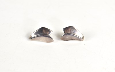 Lot 135 - A pair of Georg Jenson Danish silver stud...