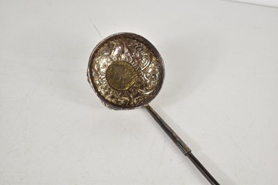 Lot 13 - A George II white metal toddy ladle, the bowl...