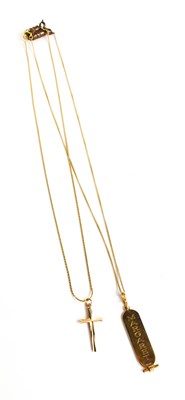 Lot 155 - A 9ct gold pendant necklace, the pendant in...