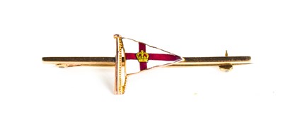 Lot 140 - A 9ct gold and enamel Royal Yacht Squadron tie...