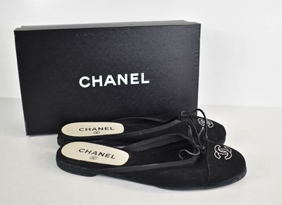 Lot 211 - A pair of vintage Chanel canvas shoes, with...