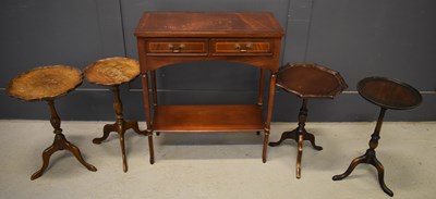Lot 565 - A mahogany reproduction hall table together...