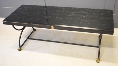 Lot 540 - An Italian style faux marble  and black glass...