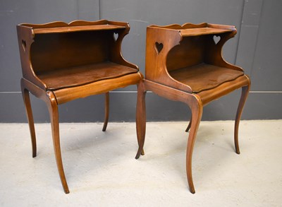 Lot 570 - A pair of mahogany bedside tables with...