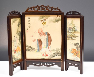 Lot 248 - A Japanese early 20th century three panel...