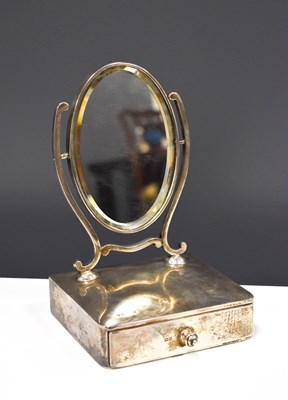 Lot 115 - A silver table mirror on stand, Chester 1902,...