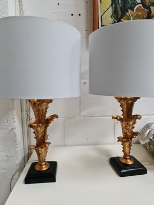 Lot 382 - A pair of modern table lamps in the form of...