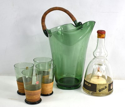 Lot 218 - A Mid-Century Italian made green glass water...
