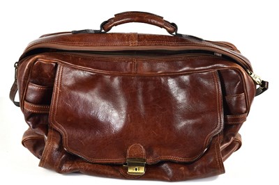 Lot 189 - A Gianni Conti brown Italian leather luggage...