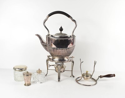 Lot 110 - A selection of silver and silver plateware, to...