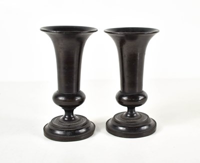 Lot 258 - A pair of 19th century bronze urns, possibly...
