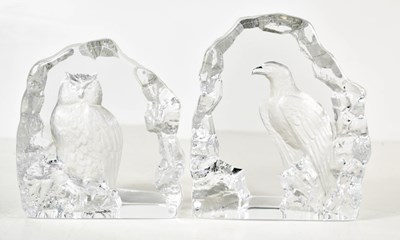 Lot 228 - Two Swedish pressed glass paperweights by Mats...