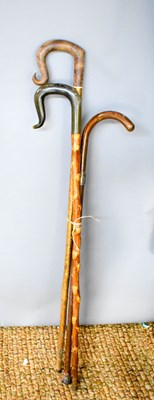 Lot 252 - Three walking canes of various style including...