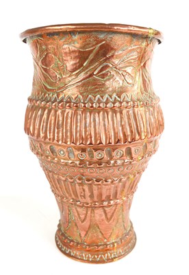 Lot 321 - CHARITY LOT - A copper vase, embossed with...