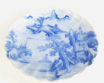 Lot 293 - CHARITY LOT - A large (30cm) Japanese blue and...