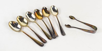 Lot 102 - A set of six silver teaspoons, 2.8toz,...