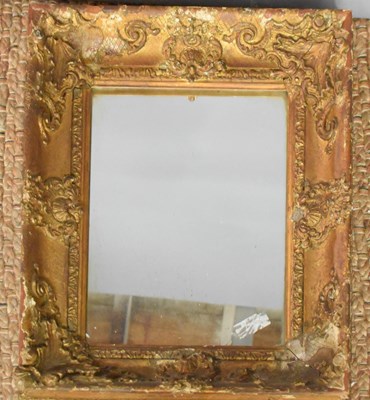 Lot 246 - A 19th century gold painted wall mirror, with...