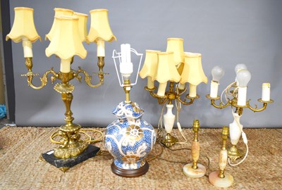 Lot 323 - CHARITY LOT - A group of table lamps to...