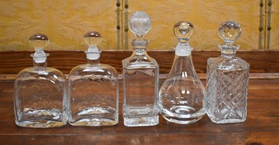 Lot 93 - A selection of glass decanters to include a...