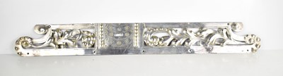 Lot 178 - An antique silver plated door plate, embossed...
