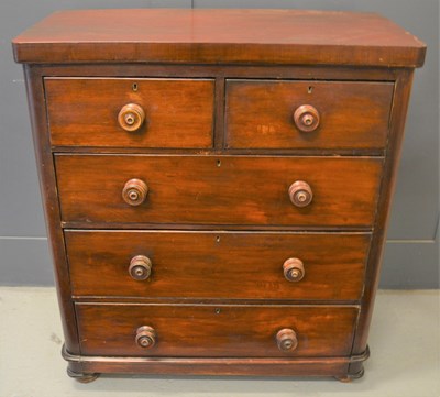 Lot 545 - A Victorian pine chest of drawers later...