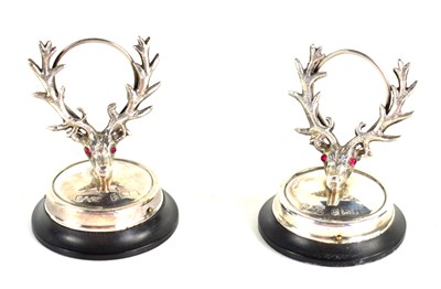 Lot 377 - A pair of Edwardian silver menu / place card...