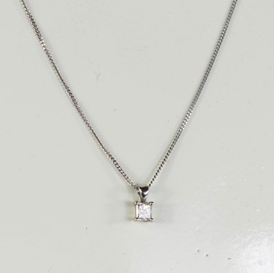 Lot 199 - A platinum and diamond pendant necklace, the...