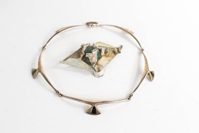 Lot 240 - A Hans Hansen of Denmark silver necklace 38cm,...