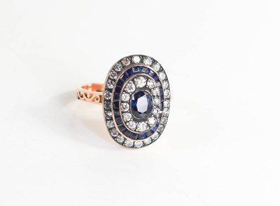 Lot 247 - A rose gold and silver topped dress ring set...