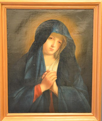 Lot 75 - A 19th century portrait of the Madonna, oil on...