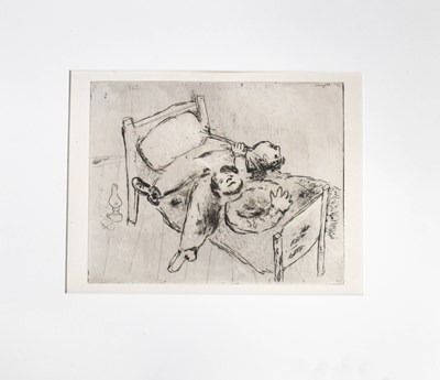 Lot 20 - Marc Chagall (1887-1985): Stretched on the Bed,...