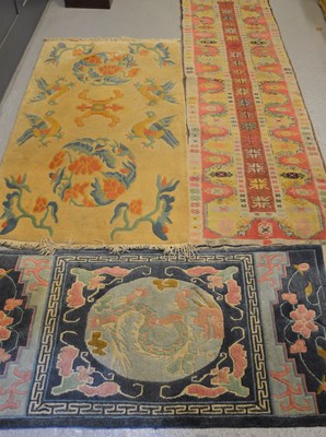 Lot 478 - Two woollen rugs together with cream ground...