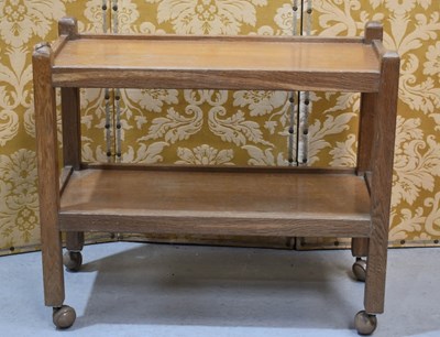 Lot 300 - A Robert Thompson 'Mouseman' 1970s tea trolley,...