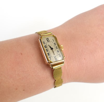 Lot 301 - A 9ct gold Art Deco period wristwatch, with a...
